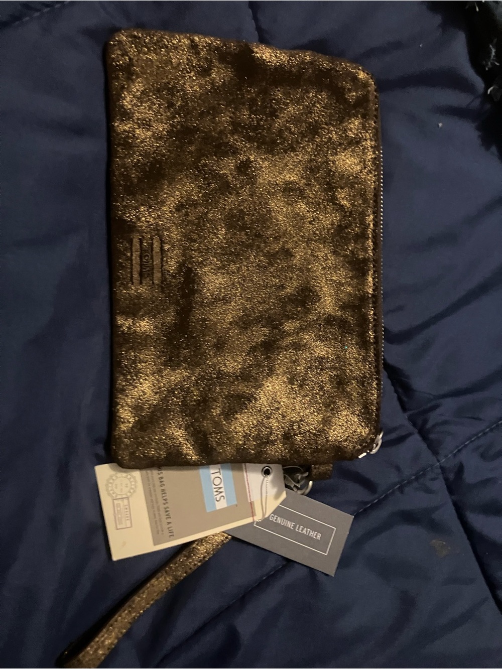 TOMS Metallic Gold Wristlet Wallet